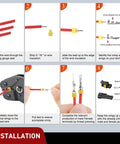 Step-by-step installation guide for 200 Piece 2 Pin Electrical Wire Connectors With Male Female Terminals.