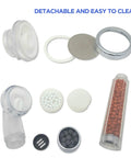 Components of High Pressure Filter Shower Head With Hose Ionic Mineral Balls For Skin And Hair Health Alkaline Water Softens Hard Water Water Saving Handheld Shower With 3 Modes For A Spa Vibe At Home