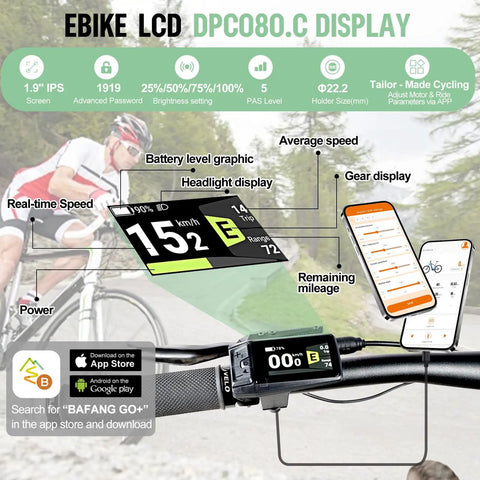 48V 750W Mid Drive Ebike Conversion Kit With CAN Bus And DPC080 Display 44T Chainring Powerful BBS02B Motor For Mountain And Road Bikes Easy Plug And Play Upgrade For Faster Hills And Smoother Acceleration