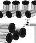 Foam Pipe Insulation Kit With Aluminum Foil Shield, 8 Pieces Including Long Tubes And Elbows, 1/2 Inch Freeze Protection