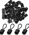 30 Piece Shoelace End Tips Cord Lock Clips Set With Zipper Pull Tabs For Paracord Backpacks And Running Shoes No Fuss No Tie Quick Clips For Triathlon Marathon Gear Durable Plastic End Caps And Replacement Tips For All Your Lacing Needs, black plastic cord end tips set