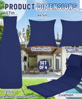Set Of 4 Outdoor Hanging Lounge Chair Cushions Replacement Kit With Cushion Pad Umbrella Fabric And Shade Cloth For Curved Chaise Hammock Porch Swing Waterproof And Humidity Resistant Dark Blue