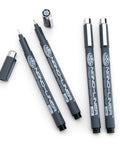 Nano Liner Drawing Pen Set Black 4 Pack Fine Point Nibs 0.1 0.2 0.3 0.5 Mm Pro Grade Ink Flow For Sketching Inking Technical Drawing And Drafting