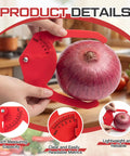 Two Pack Plastic Pocket Calipers Set With 7 Inch Range Red Easy To Read Quarter Inch Scale measuring onion diameter