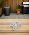 Heavy Duty Stainless Steel Gate Hinges With Male And Female Mechanism And Screws Weather Resistant Wall Mount Hardware For Barn Doors And Fences Indoor And Outdoor Use Long Lasting Gate Hardware on wooden deck