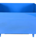 Heavy Duty Low Profile Self Dumping Hopper Rated At Six Thousand Pounds For Fast Forklift Transfer Features Full Ninety Degree Flip, blue color