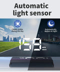 General Motors HUD Head Up Display USB Powered GPS Speedometer Windshield Projector With Auto Brightness Sensor demonstrating light adaptation