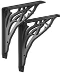 Heavy Duty Shelf Bracket Kit 12 x 12 Inch Set of Two, Cast Iron Finish for Wood Shelves and Mantel Mounting, Decorative Corbel Brackets