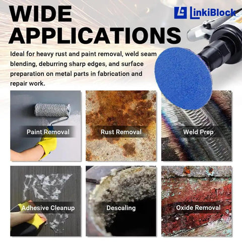 50 Pcs 2 Inch R-Type Quick Change Zirconia Surface Conditioning Sanding Discs Set 36 Grit applications overview with images