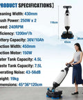 Lightweight Pro Grade Commercial Floor Scrubber With 360 Degree Rotating Head And Dual Brush System, 240 RPM shown in action