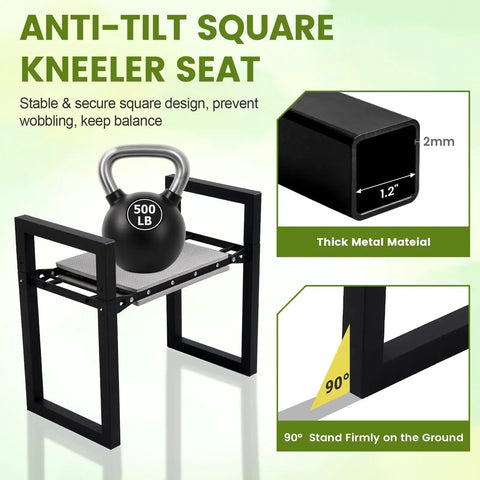 Heavy Duty Garden Kneeler And Seat 500 Lb Capacity 2 In 1 Bench For Kneeling And Sitting Anti-Tip with metal frame and pad
