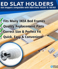 Rugged Bed Slat Holders With Heavy Duty Screws For IKEA Malm And Hemnes Frames durable replacement parts for bed slats.