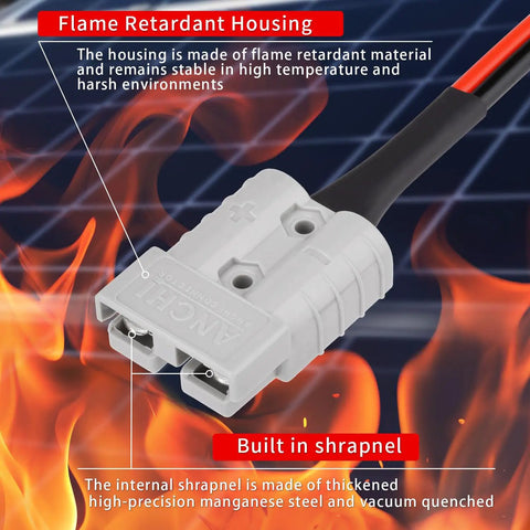 SB50 To XT90 Female Battery Cable 10 AWG 10 Ft Heavy Duty Power Lead For Forklift Trucks Tinned Copper Wire With Flame Retardant Housing Durable Quick Connect Cable, white SB50 to XT90 connector with cable