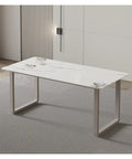 Heavy Duty Metal Table Legs Built Like A Tank Industrial Modern Base with white powder coated steel and a marble tabletop.