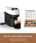 Vertuo Pop Plus Coffee And Espresso Maker From Breville In Coconut White Delivers Five Cup Sizes Including 5 8 And 12 Oz Coffees Plus Single Or Double Espressos Hot Or Iced For Quick Easy Home Barista Vibes And Cafe Quality At Home with capsule pack