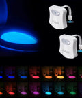 Toilet Night Light Motion Activated LED Glow in 16 Color Changing Options 2 Pack Flexible Neck That Bends to Fit Any Bowl