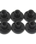 Six Pack Of 8mm Black TR8x4 Lead Screw Nuts In POM Material For CNC Machines And 3D Printers, top view