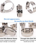 Hose clamps kit, 20-pack, 304 stainless steel, 18-32mm, worm-drive adjustable clamps for automotive and plumbing