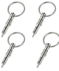 Marine Quick Release Pins One Quarter Inch Diameter With Drop Cam And Spring, 0.9 Inch Usable Length, 316 Stainless Steel, Pack of Four