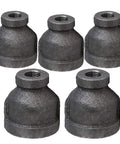 Built Tough Malleable Iron Reducing Coupling Threaded Pipe Fitting Connector 6X4 Inch Heavy Gauge Steel Plumbing Supply Pack of 5