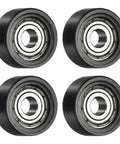 Top Shelf Four Pack Double Shielded POM Roller Bearing Guides featuring heavy duty nylon material, showing four cylindrical bearings.