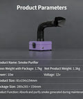 Game Changing Desktop Soldering Smoke Absorber With Heavy Duty Carbon Filter And High Suction Fume Extractor, purple and flexible design.