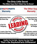 BuyAutoParts warranty comparison chart highlighting industry-leading warranty benefits.