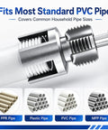 DIY PVC Pipe Threading Kit For Drill With Tape Internal And External Threading Tool One Half Inch Three Quarter Inch One Inch NPT For PVC CPVC ABS Pipes Pipe Thread Cutting And Repair For Home And Garden Irrigation fits standard PVC pipes