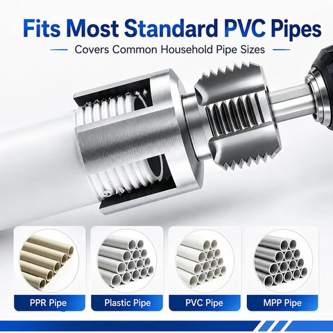 DIY PVC Pipe Threading Kit For Drill With Tape Internal And External Threading Tool One Half Inch Three Quarter Inch One Inch NPT For PVC CPVC ABS Pipes Pipe Thread Cutting And Repair For Home And Garden Irrigation fits standard PVC pipes