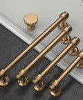 Champagne Bronze Cabinet Pulls 10 Pack With 3.75 Inch Hole Centers Durable Solid Cabinet Handles on marble surface