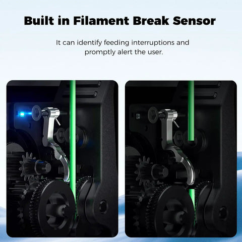 K2 Plus Extruder Kit Upgrade With Dual Gear Feed And Filament Break Sensor, 6.25 To 1 Ratio, 80N Push Force, 1.75mm Filament, Drop In For K2 And K2 Pro Combo, Smooth Reliable Filament Feed Upgrade, extruder sensor close-up
