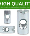 Top Shelf Cross Dowel And Barrel Nut Sleeve Set, zinc plated steel, M6 connector for furniture assembly, detailed close-up view.