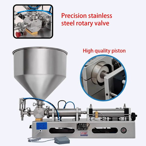 Pro Grade Pneumatic Paste Filling Machine With Hassle Free Setup And Smooth Operation Automatic Single Head Dispenser showing rotary valve and piston.