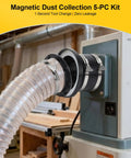 Magnetic Dust Collection Fittings For 4 Inch Shop Vacuums With Mag Port Connector And 2 Couplers Quick Connect System on machine