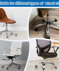 Heavy Duty Low Profile Bell Glides For Office Chairs Featuring Smooth Rolling Nylon Casters and Tight Metal Insert Base in Sleek Black.