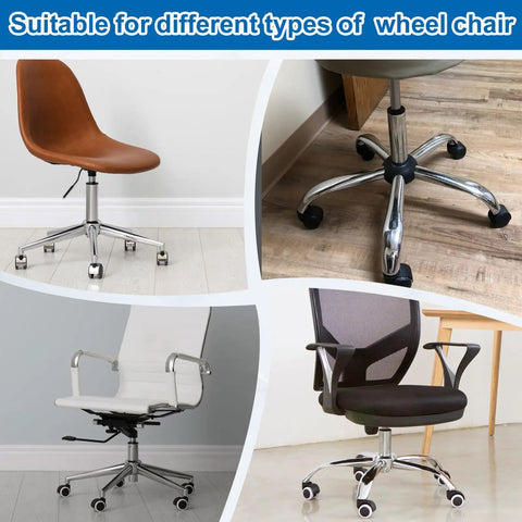 Heavy Duty Low Profile Bell Glides For Office Chairs Featuring Smooth Rolling Nylon Casters and Tight Metal Insert Base in Sleek Black.