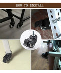 Heavy Duty Swivel Chair Caster Wheel With 39mm Plate M8 Screw 1.5 Inch Diameter Silent Brake Castor installation instructions