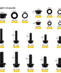 272 Piece Alloy Steel Flange Hex Bolts And Nuts Kit For Furniture Assembly With Corrosion Resistant Coated Finish Beefy Heavy Duty Fasteners displayed