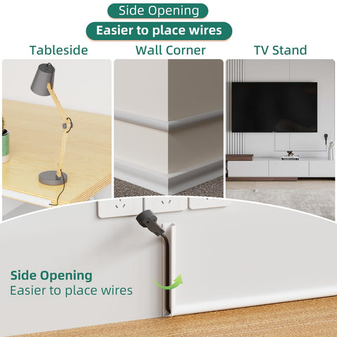Cord Hider Raceway Kit 39 Inch Wall Cable Concealer For One Cable Hiding TV And Home Office Wires In Silicone Mount