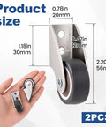 2 Pack Low Profile Anti Sag Caster Wheels Featuring Slick 360 Degree Swivel Action And Hassle Free Door Support Rollers with size dimensions