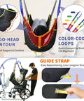 Super Cool And Durable Full Body Mesh Patient Lift Sling For Electric Ceiling Hoists With Quick Dry Breathable Fabric And 500 Lb Capacity For Easy Elderly Transfer with color-coded loops and ergonomic support.