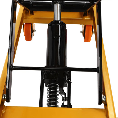 Hella Sturdy Hydraulic Scissor Lift Table With 330 Lb Capacity And Adjustable Height Work Platform Built Tough Q235 Steel Construction Locking Casters For Industrial Shop Material Handling
