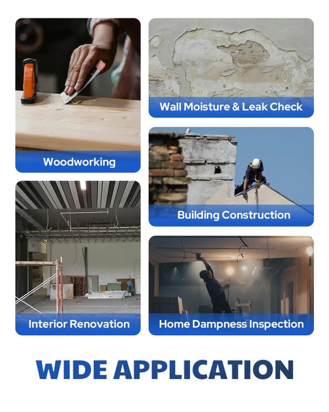 Rechargeable Pinless Moisture Meter For Wood Drywall And Masonry With Color Display, Adjustable Alarm, Data Logs, And Non Destructive Water Leak Detection, Ultra Fast One Second Readings And Dual Scan Per Second For Home Use, for wood and wall moisture checks