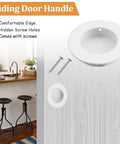 4 Pack White Round Recessed Cabinet Handles 65mm Stainless Steel Sliding Door Pulls with screws shown in kitchen setting