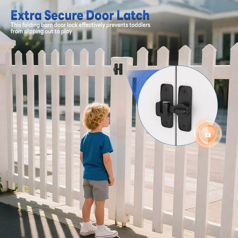Heavy Duty 90 And 180 Degree Barn Door Locks And Latches Aluminum Sliding Door Latch Kit for white picket fence gate