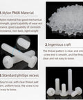 All In One Nylon PA66 White Metric Phillips Pan Head Screws Set 500Pcs M2 To M2.6 With Plastic Storage Box For Electronics Repair DIY