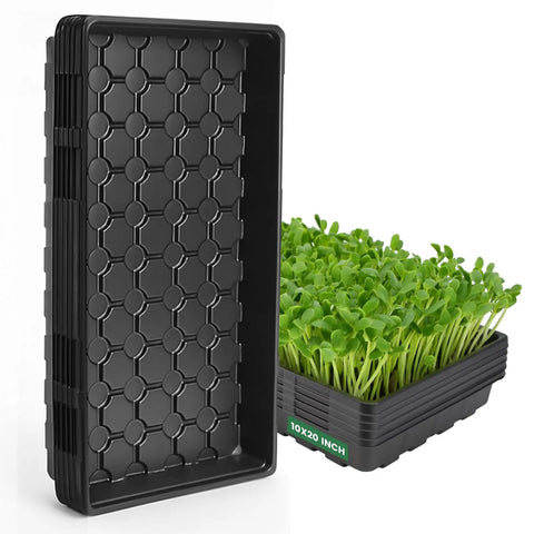 Ten Pack 1020 Seed Starter Trays With Extra Thick Heavy Duty Build No Holes No Leak Reusable Propagation Flats