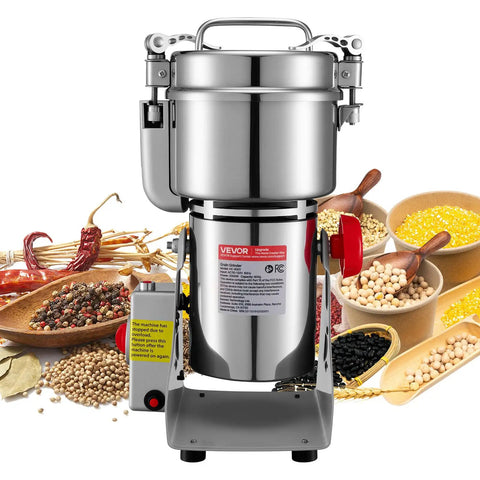 Pro Grade High Speed Electric Grain And Spice Mill Grinder 2100W Stainless Steel Pulverizer for Dry Grains and spices in kitchen setup