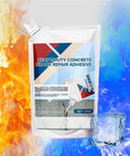 Premium Strength Concrete Crack Repair Adhesive And Quick Drying Waterproof Sealant For Driveway Patio Walkways Solid Fix Tough As Nails Outdoor Patch Gray Tube with packaging design.