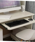 Heavy Duty Keyboard Slide Rail Bearing Drawer Track For Under Desk Storage with installed keyboard tray and computer desk